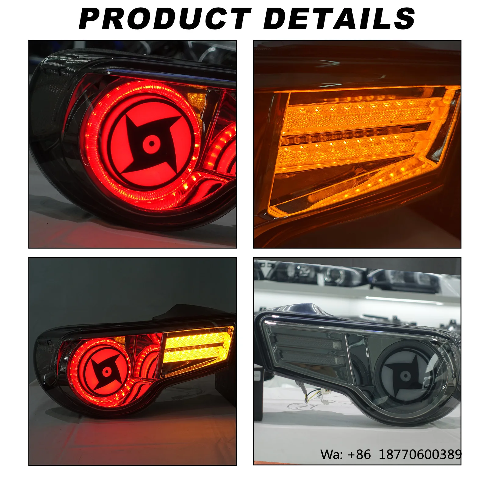 SINDAR Car Animated Custom Multiple Styles Taillights for Toyota GT86 and Subaru BRZ 86 2012-2021 RGB LED Tail Lights Part 12-21