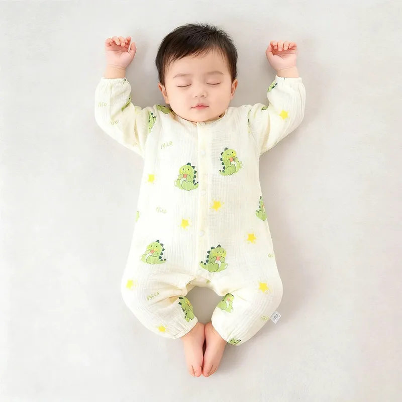 Baby Boys Girls Clothes Newborn Jumpsuit Muslin Cotton Long Sleeve Romper Infant Autumn Spring Clothes 0-2T