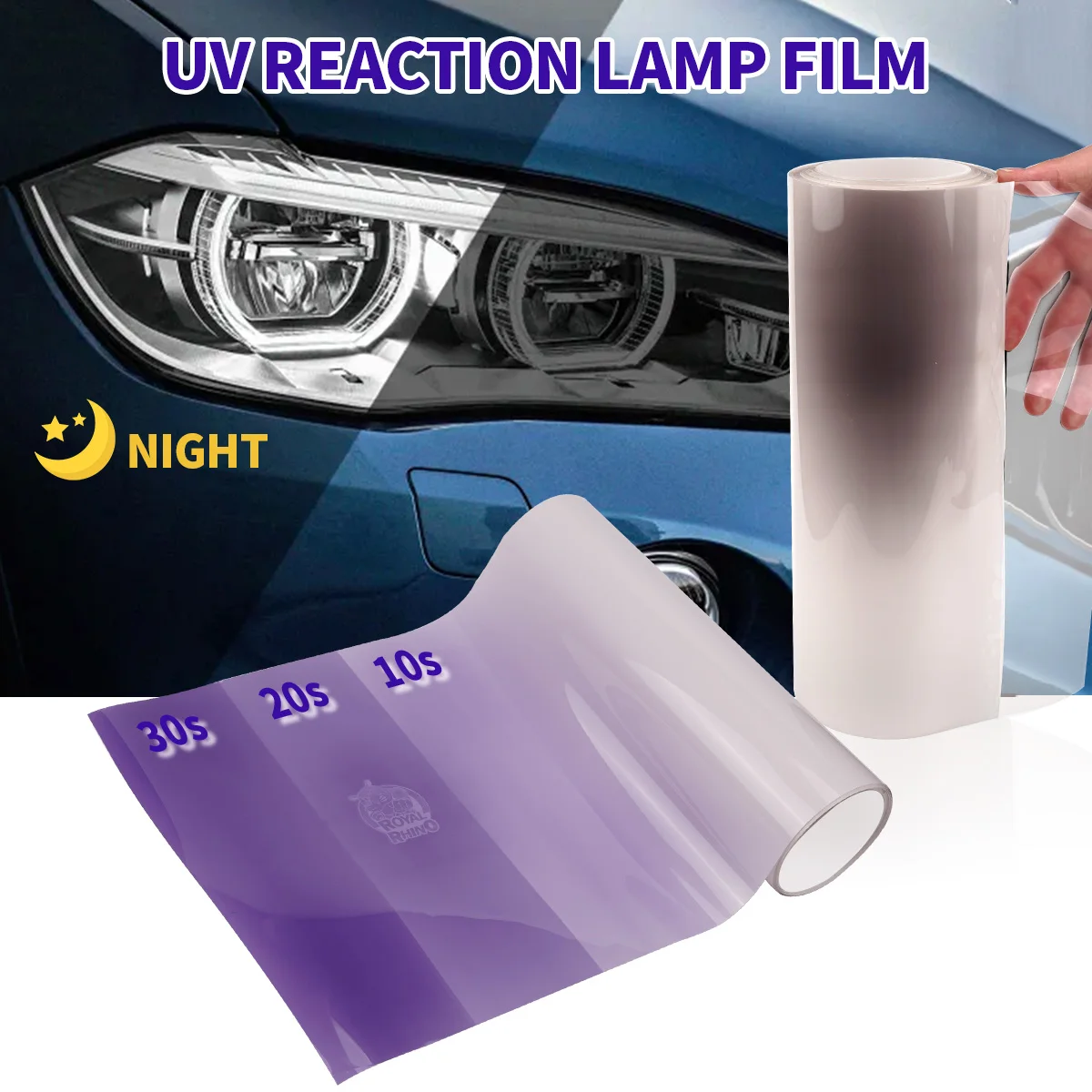Automotive TPU Headlight Film Photochromic Modification Scratch Repair Car Taillight Lights Protection Film