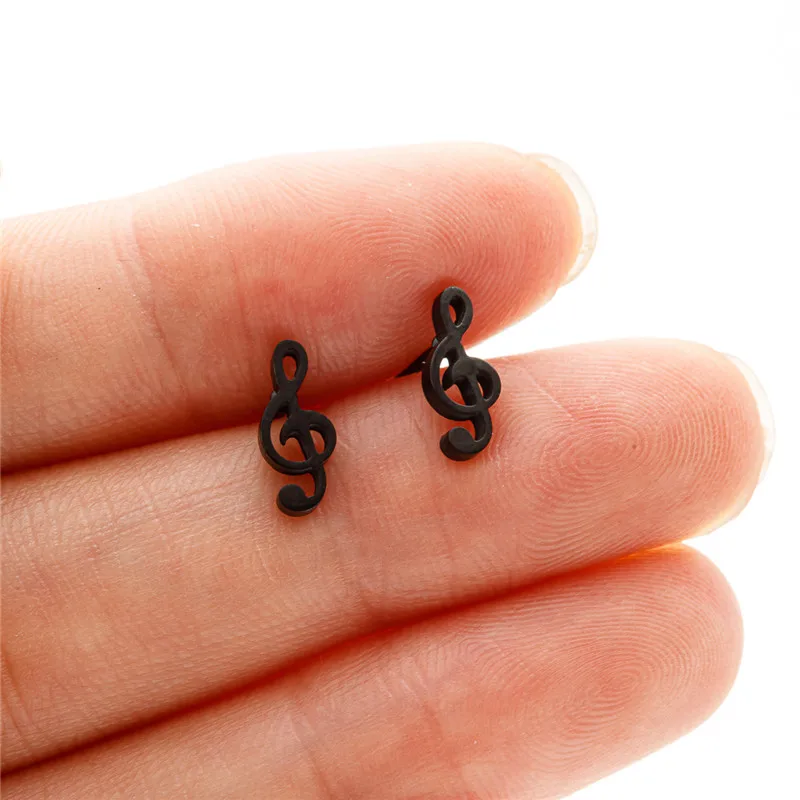 1 Paar Mini-Musikohrringe aus Edelstahl, schöne kleine Ohrstecker für Frauen, Charm-Ohrringe mit Musiknoten, Schmuck, Geschenk – Detail 8