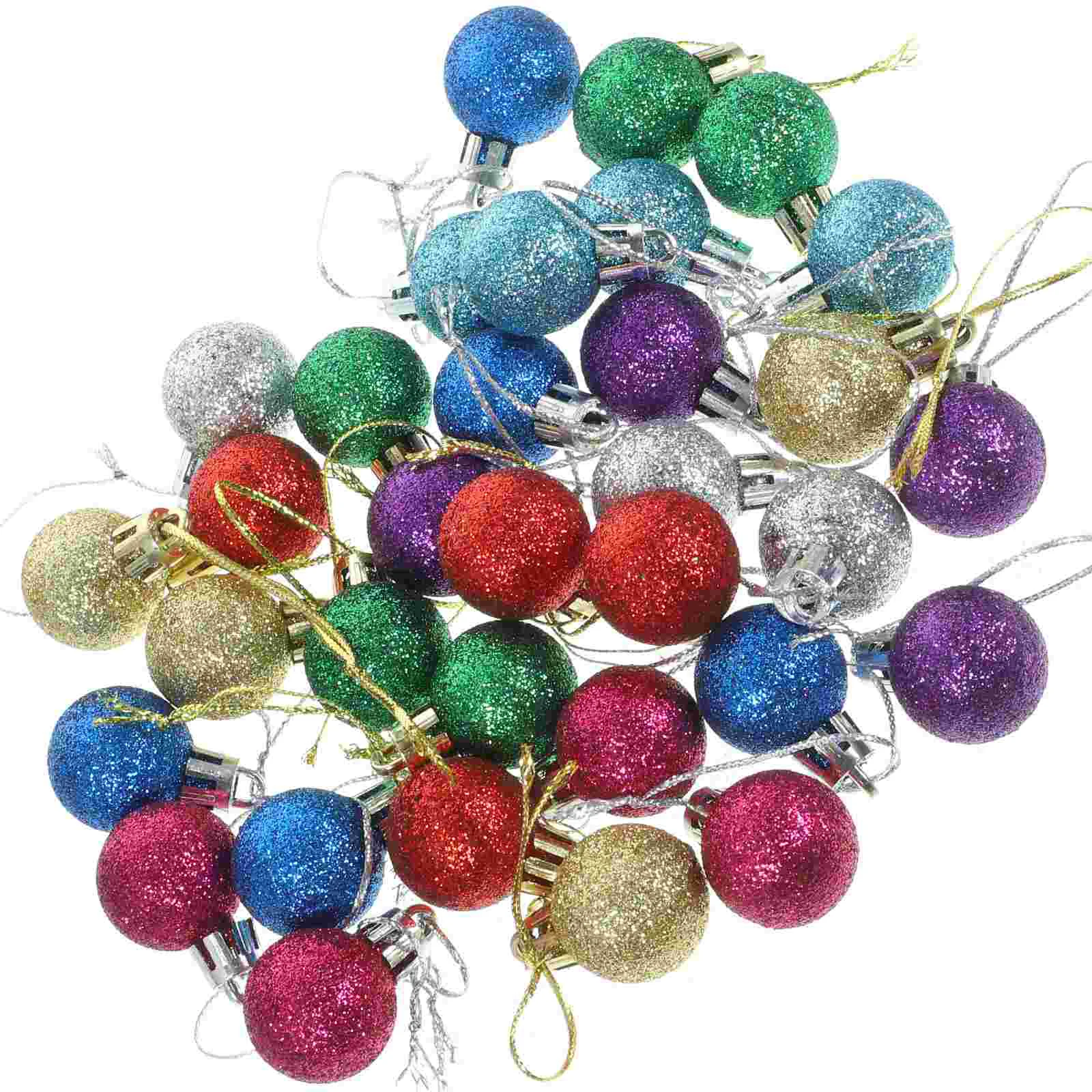 

80 Pcs Ornament Christmas Tree Decoration Man Red Xmas Glitter Ball Plastic Hanging Adornment