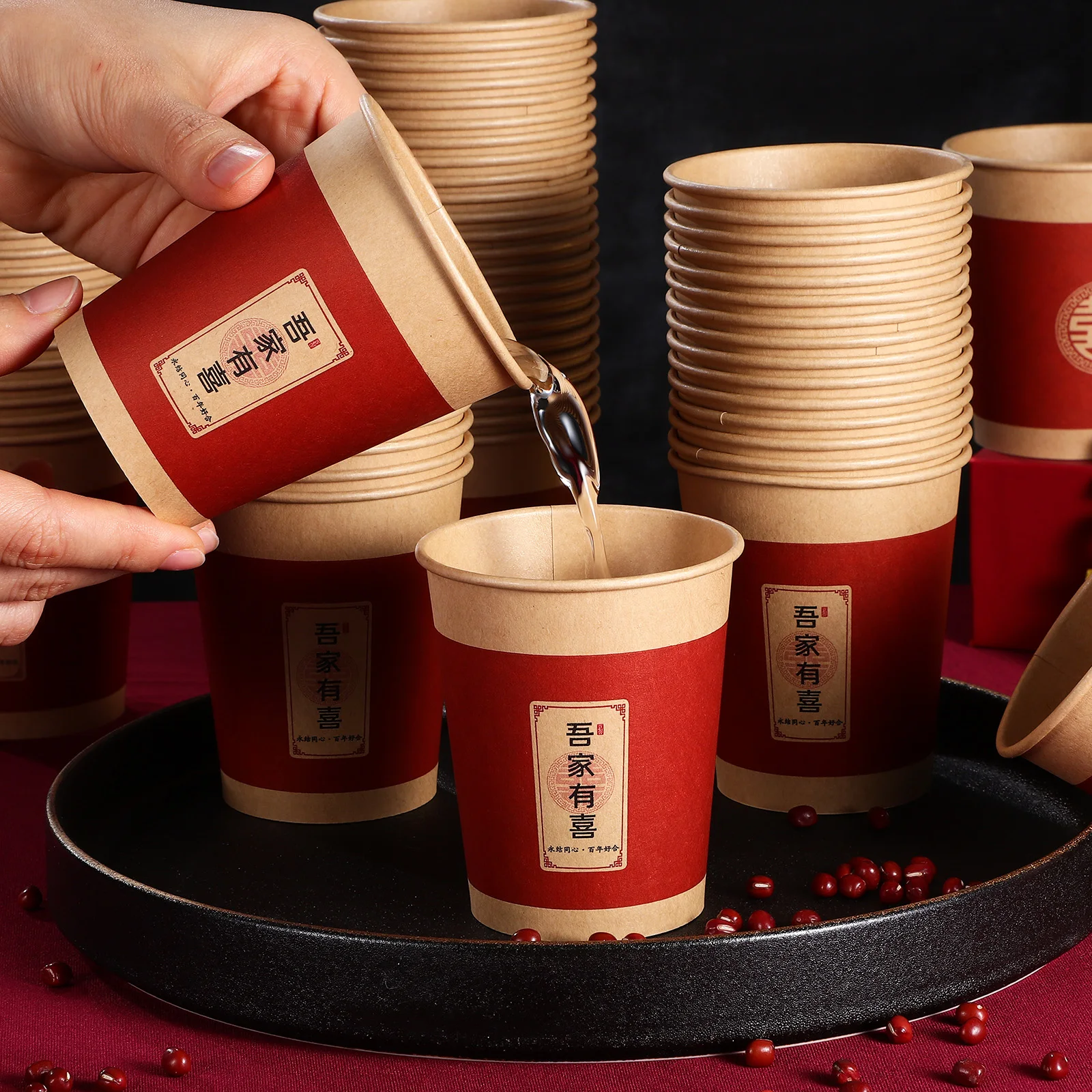 

150 Pcs Thick Paper Cups for Coffee Tea Party Wedding Banquet Serving Disposable Beverage Cups Outdoor Camping