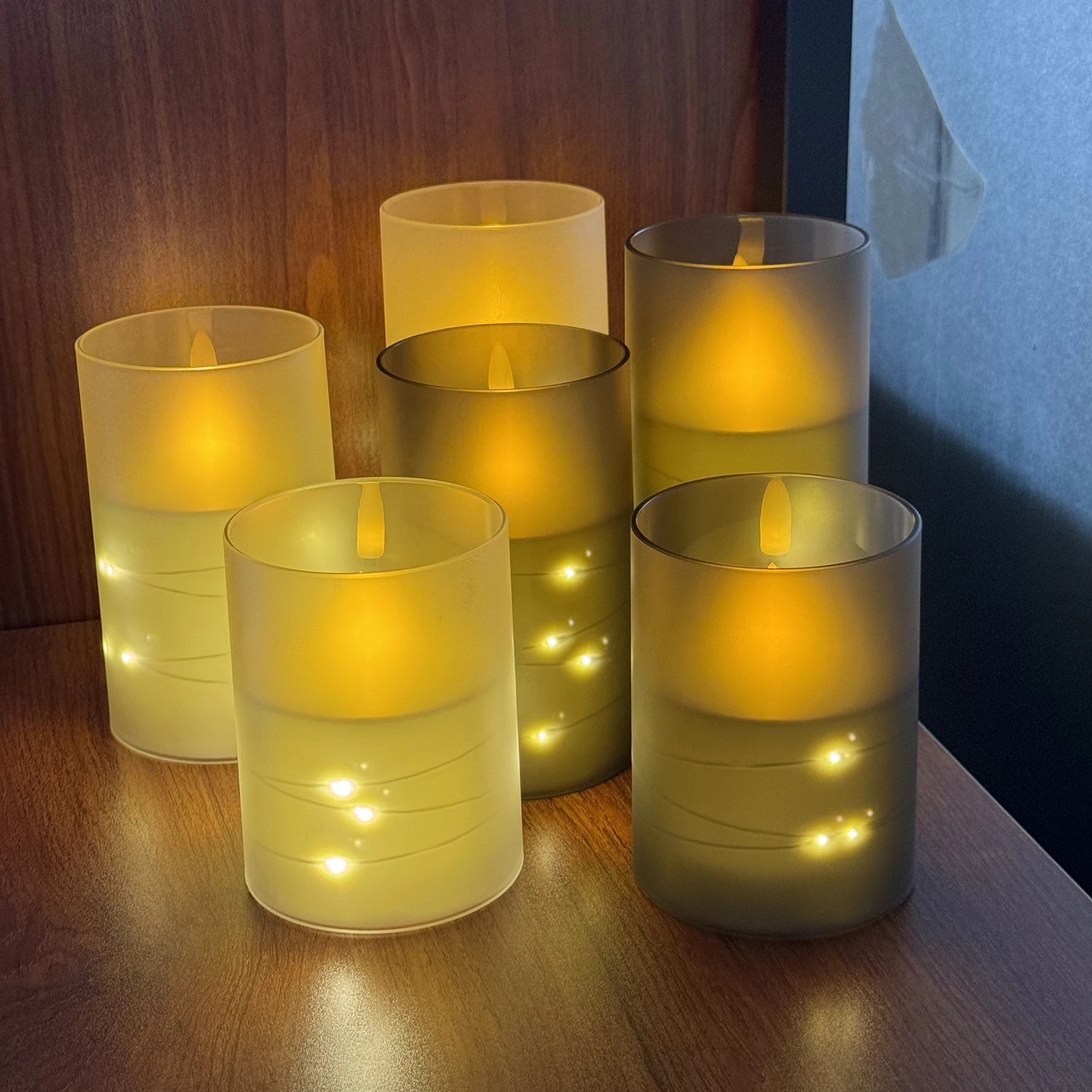 เทียนไฟฟ้าไร้เปลวไฟ 3 ชิ้น กันน้ำ เทียนจำลองพร้อมรีโมทคอนโทรล เทียน LED ตกแต่งสร้างบรรยากาศในวันหยุด