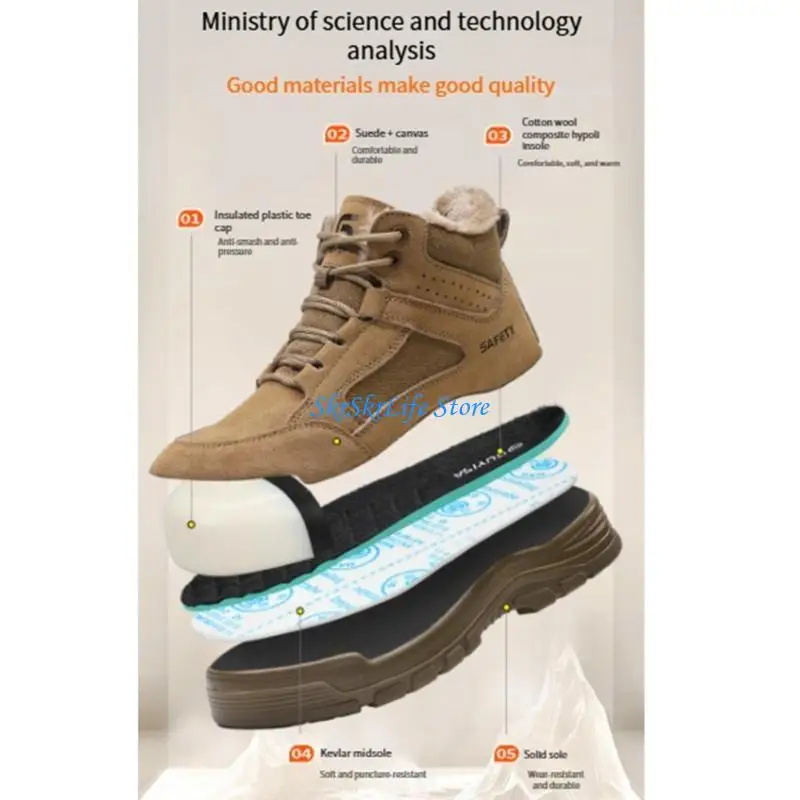 

E65E Composite Toe Protective Footwear Shock Absorption Lightweight High Cut Design Electrical Hazard Rate For Safety Use