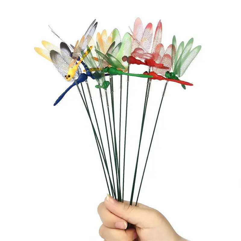 10/15pcs Simulation Butterfly Dragonfly Garden Yard Planter Colorful Artificial Butterfly Stakes Pots Decoration Outdoor Decor