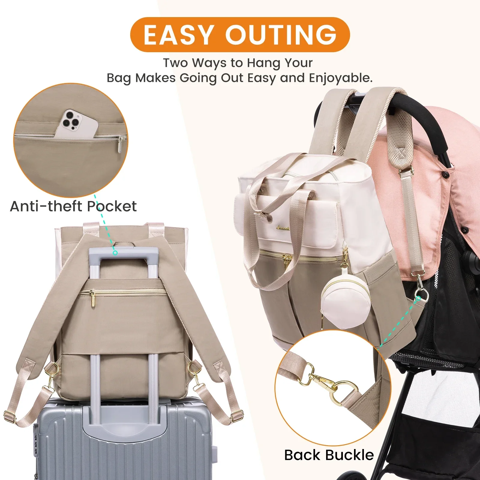 Multifunctional Mommy Bag Custom Baby Diaper Bag Backpack for Mom Dad Large Travel Diaper Tote Baby Bags