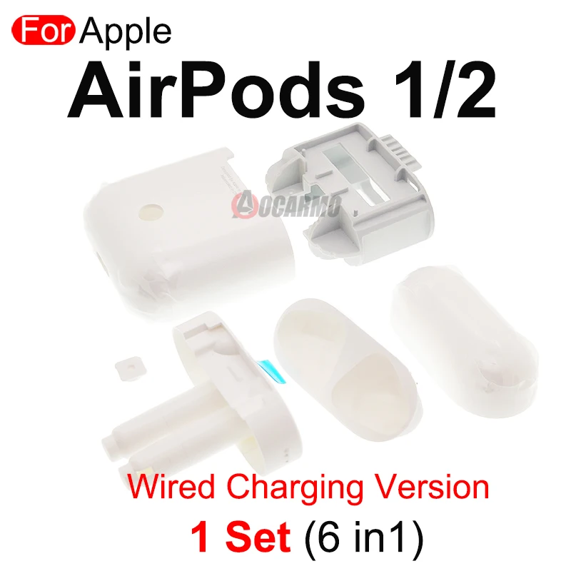 Aocarmo For Apple AirPods 1 2 3 4 Pro Pro2 Full Set Housing Shell For Charging Case Battery Box Compartment Repair Part
