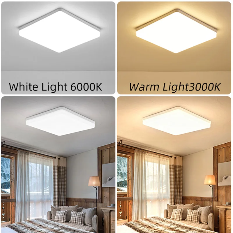 Square Led Ceiling Lamp for Living Room 110V 220V Modern Ceiling Light 18W 24W 36W 48W Bedroom Lights Bathroom Kitchen Lighting