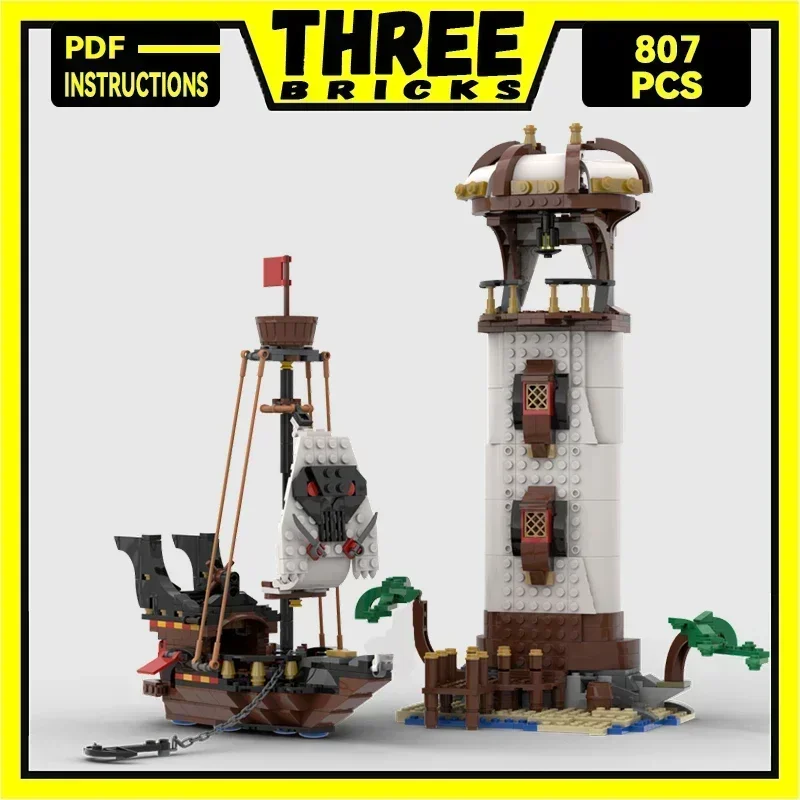 

Moc Building Bricks Military Watchtower Model Pirate Lighthouse Technology Modular Blocks Gifts Christmas Toys DIY Sets Assembly