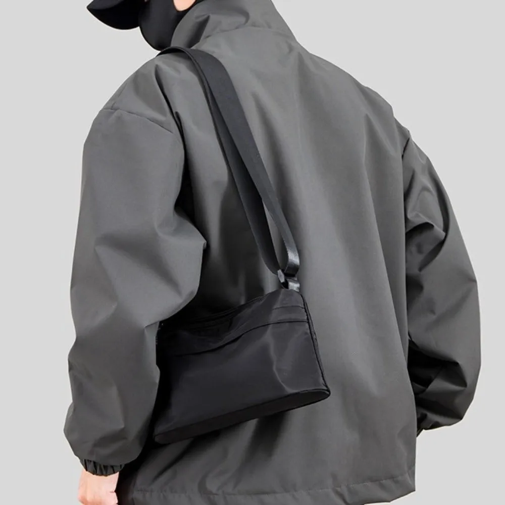 Waterproof Men Crossbody Bag Phone Pouch Large Capacity Student Shoulder Bag Nylon with Multiple Pockets Messenger Bag