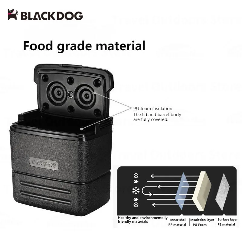 Imagem -02 - Naturehike Blackdog-cooler Box para Camping Viagem ao ar Livre Balde de Gelo Caixa de Pesca de Frigorífico Manter Fresco pp 17l 48h