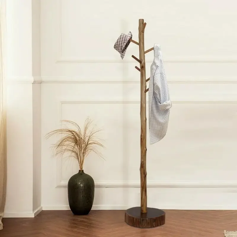 Coat rack floor-to-ceiling bedroom all-simple Nordic wabi-sabi wind clothes rack entrance Chinese living room modern home