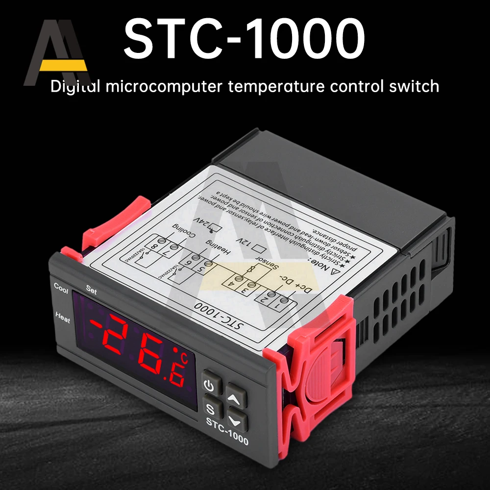 STC-1000 светодиодный цифровой регулятор температуры термостат терморегулятор инкубатор DC12V 24V AC110V 220V релейный выход