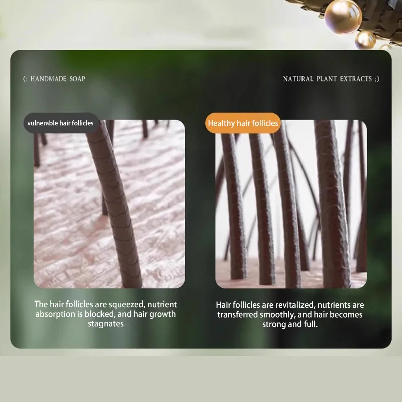 صابون شامبو مصنوع يدويًا من Seven Green Platycladi Usman مصنوع يدويًا منعش وتنظيف صحي ومضاد لإزالة الشعر ومغذي ونظيف 2025