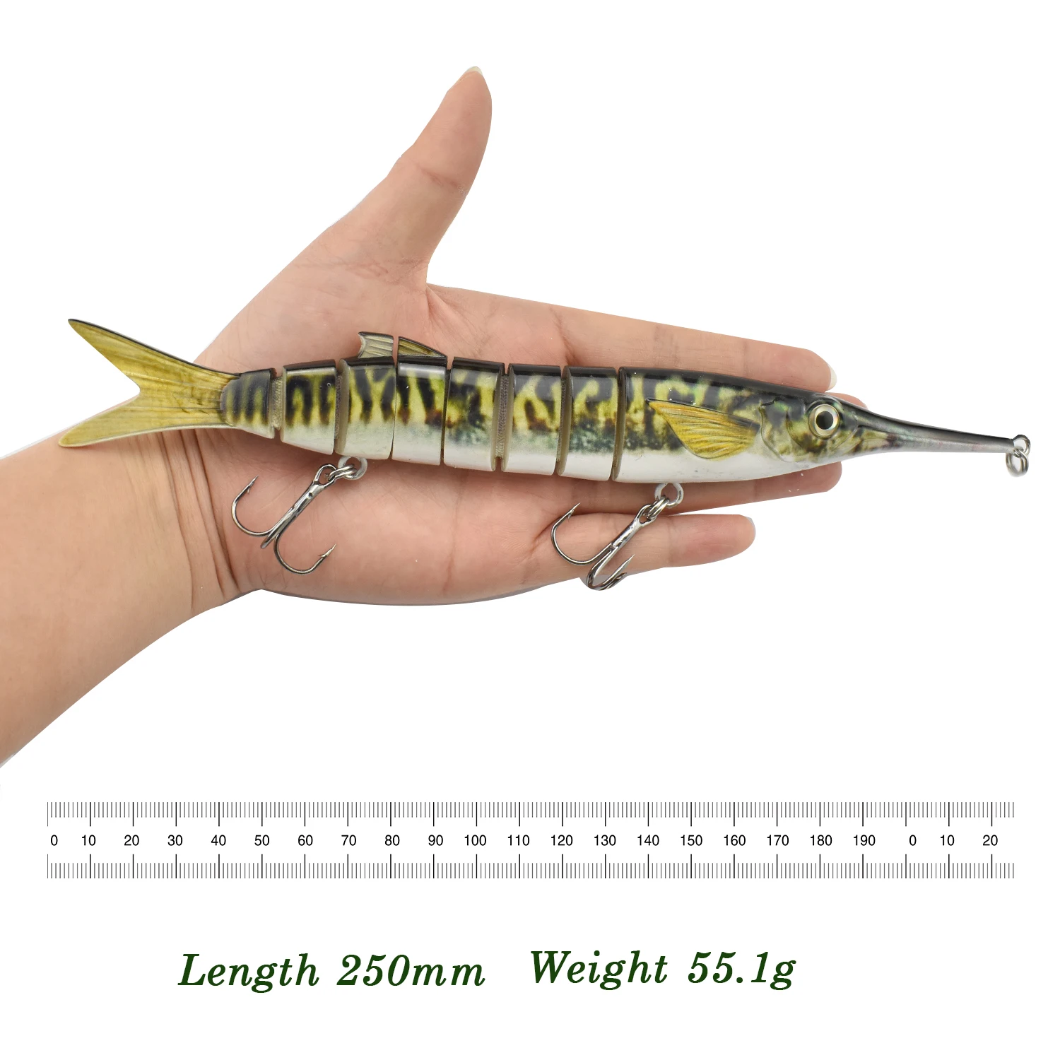 250mm Thunfisch-Köder, sinkender Swimbait, Angelköder, Hartgelenkter Bass-Nadelfischköder
