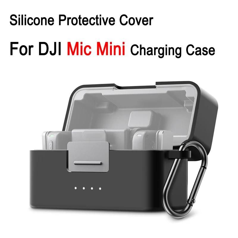 PULUZ Siliconen beschermhoes voor DJI Mic 3 / Mic 2 / Mic Mini oplaadhoes, volledige bescherming Krasbestendig schokbestendig hoesje
