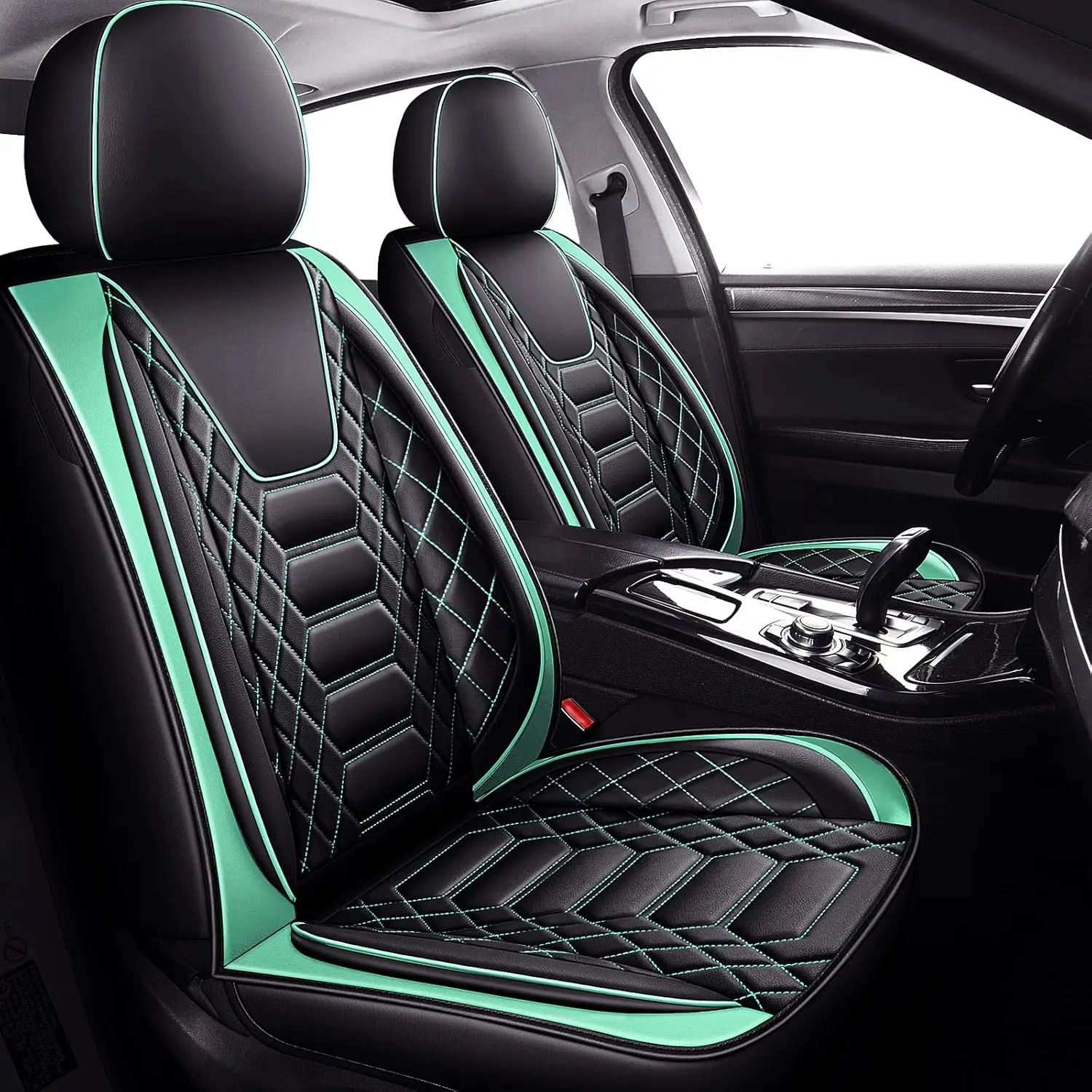 

Car Seat Covers Leather, Seat Cover Full Set Waterproof Automotive Cushion Protector Accessories Airbag Compatible Universal Fit