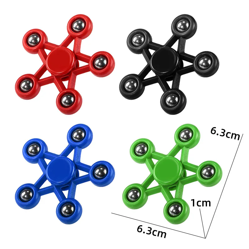 2Pcs Neue Stern Finger Gyro Spielzeug Kreative Spaß Hand Spinner Zappeln Spielzeug EDC Stahl Kugeln Stern Spinner Stress Relief gyro Spielzeug Geschenk