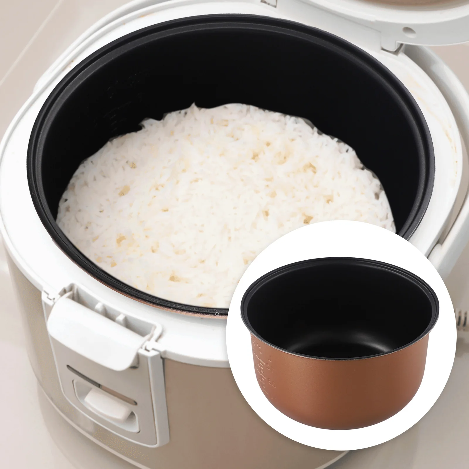 

2L Cookware 18.5*18.5*10.8cm Rice Cooker Aluminum Alloy Material Even Heat Distribution Fast Cooking Technology