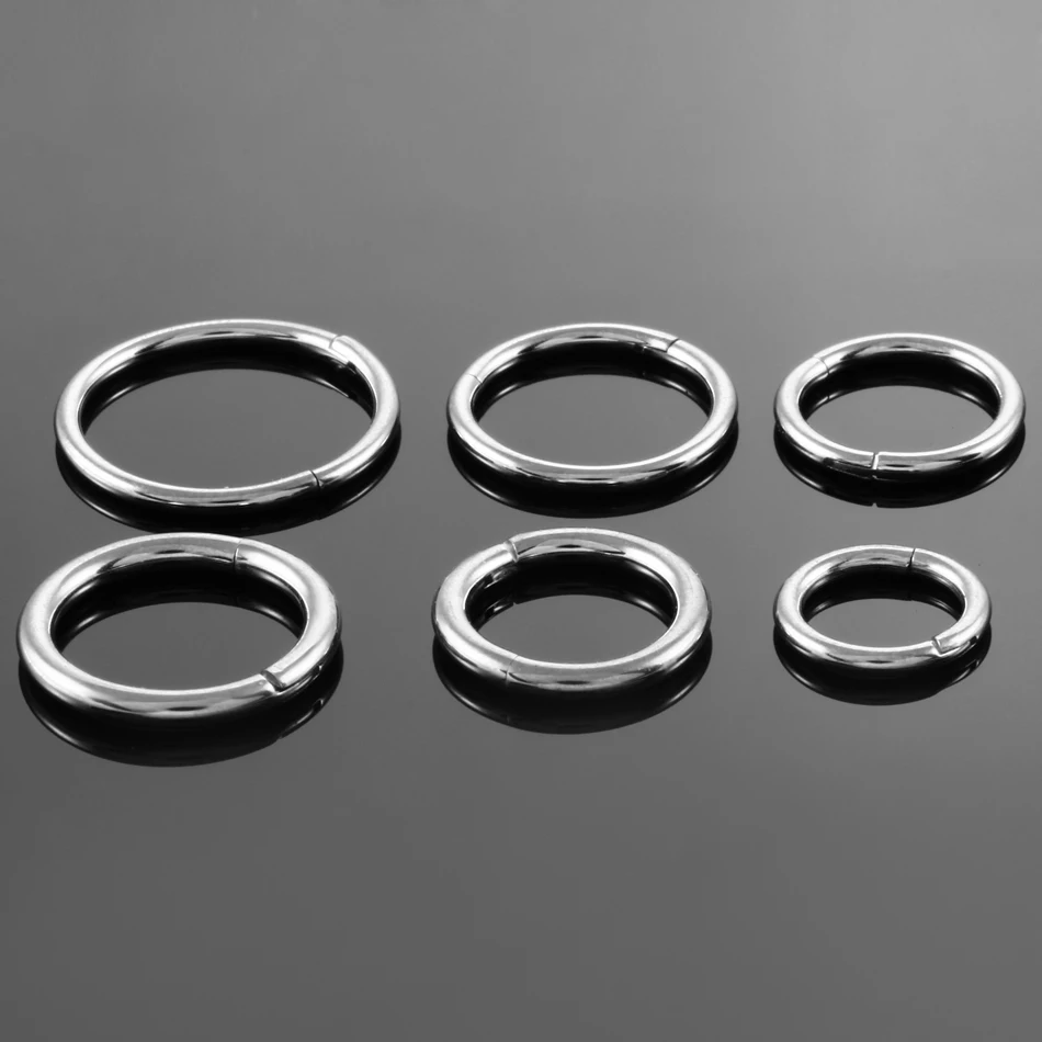 1/10PCS Surgical Steel 6-16mm Nose Ring Hinged Clicker Segment Nose Rings Helix Cartilage Septum Hoop Earrings Piercing Jewelry