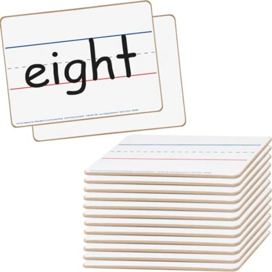 

Mini Non-Magnetic 9"x 6" 2-Sided Blank and Lined Dry Erase Boards - Set of 12
