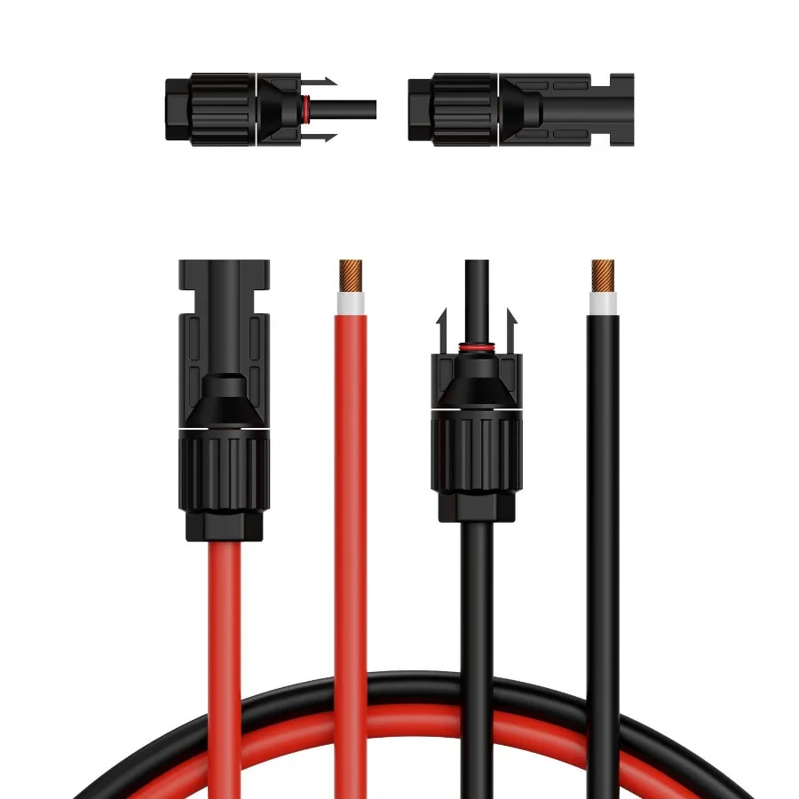 

20FT Solar Panel Extension Wire with Female Male Connectors 10AWG 1 Pair