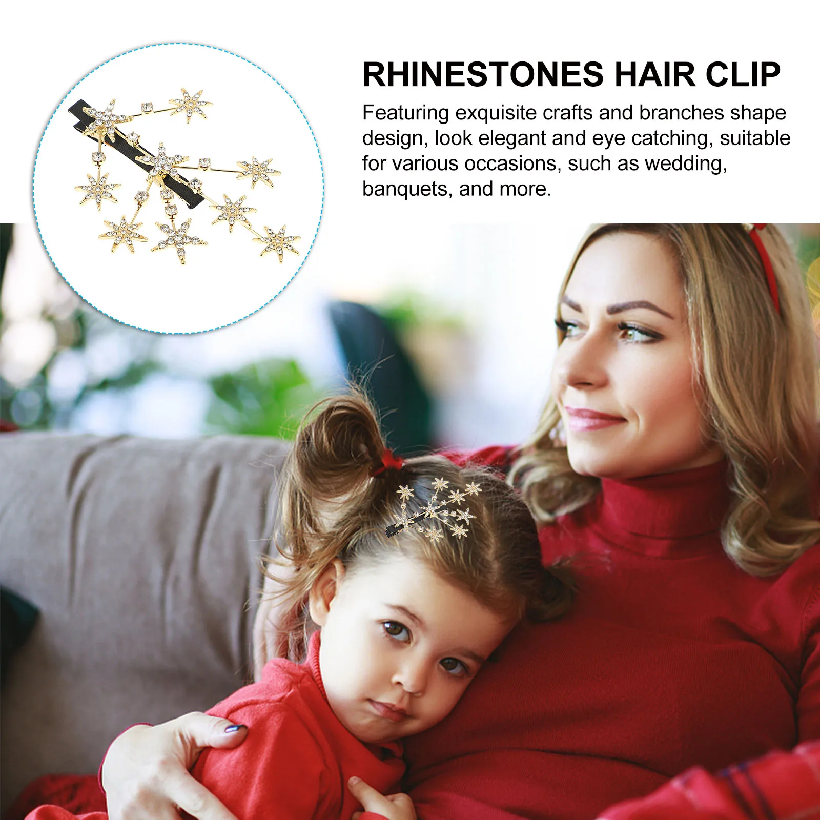 

Rhinestones Hair Star Shape Accessories Rhinestones Barrette Crystal Imitation Diamond Barrette Elegant Hairstyle nament
