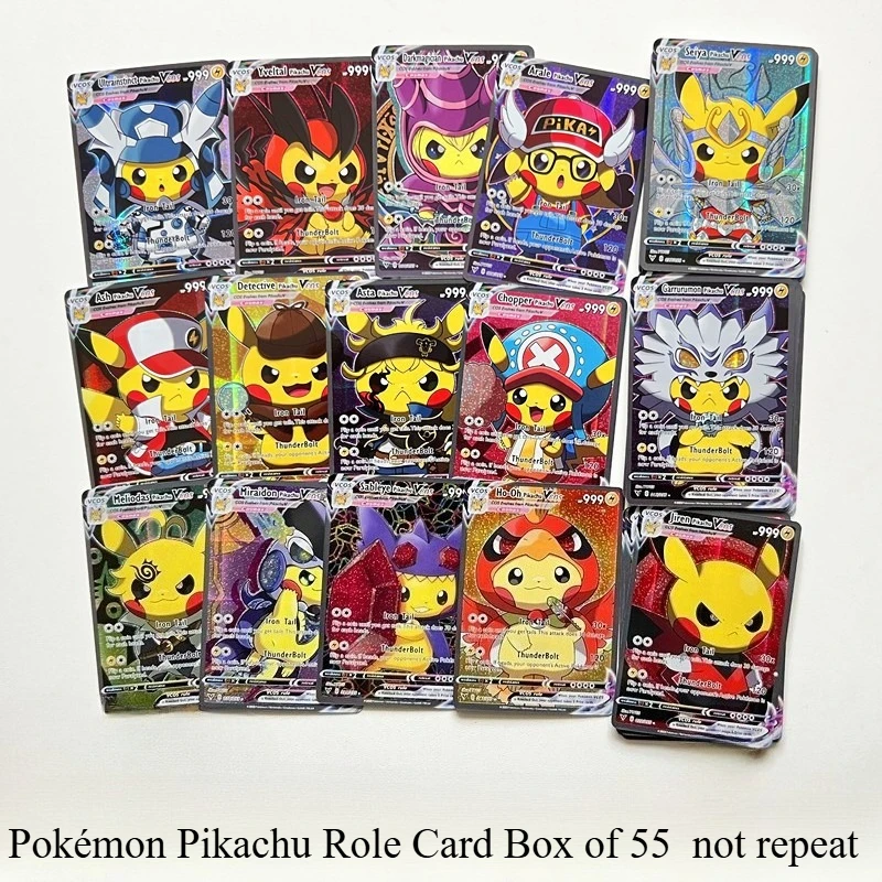

Коробка для английских карт Pokemon PTGG Pikachu 55, самодельная «сделай сам», не повторяется, повторное издание, детские игрушки с героями мультфильмов, аниме, подарки, ГОРЯЧИЕ