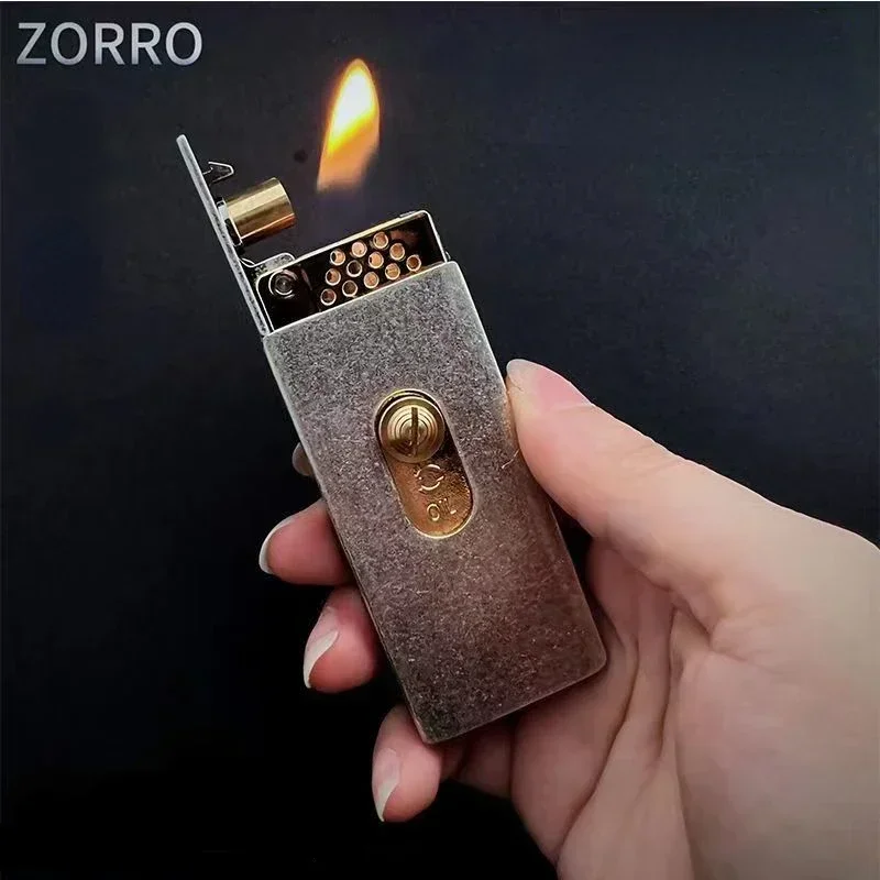 

Zoro Elevator Kerosene Open Fire Lighter One Button Automatic Ejection Retro Creative Match Box High end Pure Copper Men's