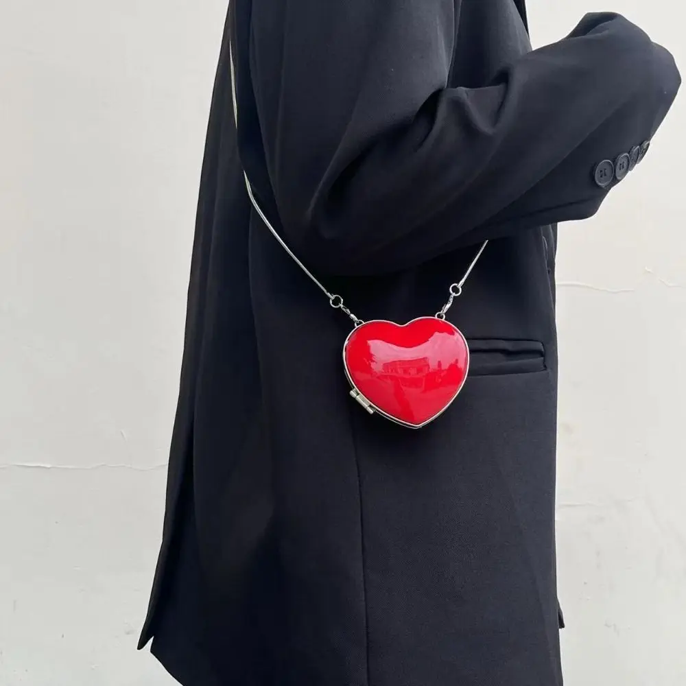 

Snake Bone Chain Love Shape Crossbody Bag PU Shoulder Bag Box Shoulder Bag Large Capacity Crossbody Bag Lipstick Bag Party