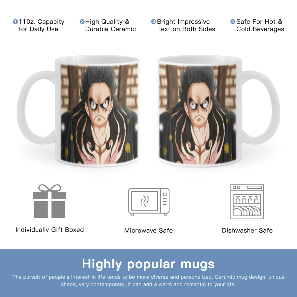 

ONE-PIECE-Luffy-Free shipping Coffee Mug Tea Cup 11oz Coffee Cup Funny Birthday Gifts for Women and Men Ceramic Mug Cup