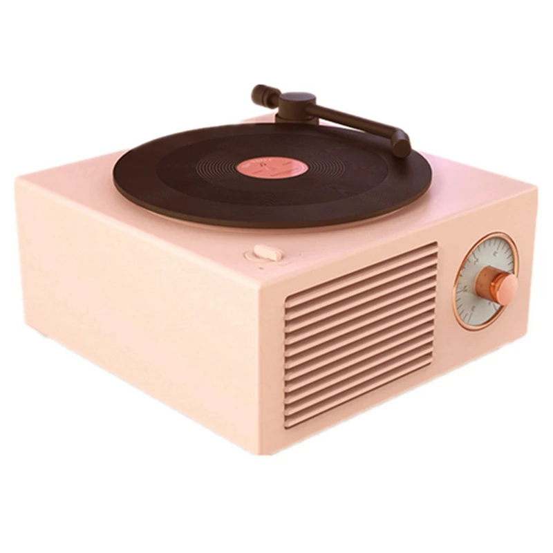 

Turntable Speaker Bluetooth-Compatible V5.0 Vinyl Record Player Stereo Vintage Portable Speaker