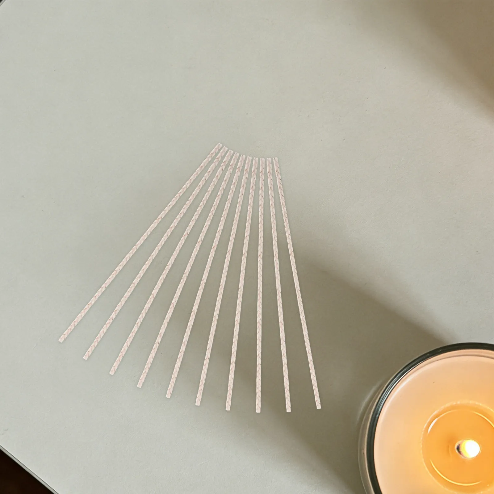 100Pcs Braided Cotton Paper Wicks Smokeless Stable Burning Wick for Making Soy Wax Beeswax Aromatherapy