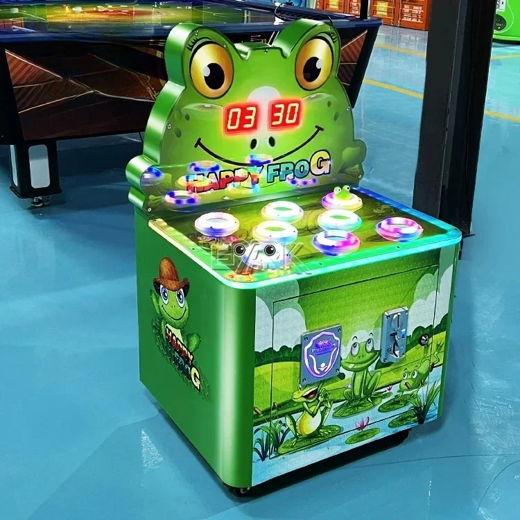 Gran oferta, máquina de juego con martillo de rana que funciona con monedas, deportes de interior para niños, máquina de juegos recreativos de rana que golpea una topo