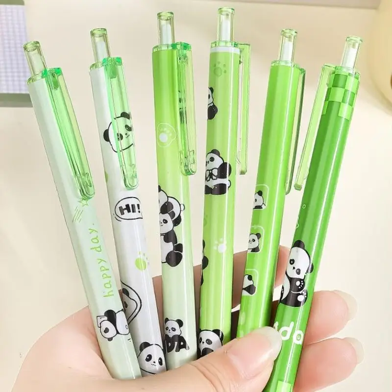 6Pcs Cute Capybara Panda Gel Pens Kawaii Quick-Drying Writing Smooth Elegant Neutral Pens Student Stationery Gift
