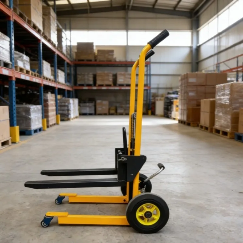 

Folding Manual Hydraulic Stacker Lightweight Small Lifting and Handling Trolley Portable for Home Use