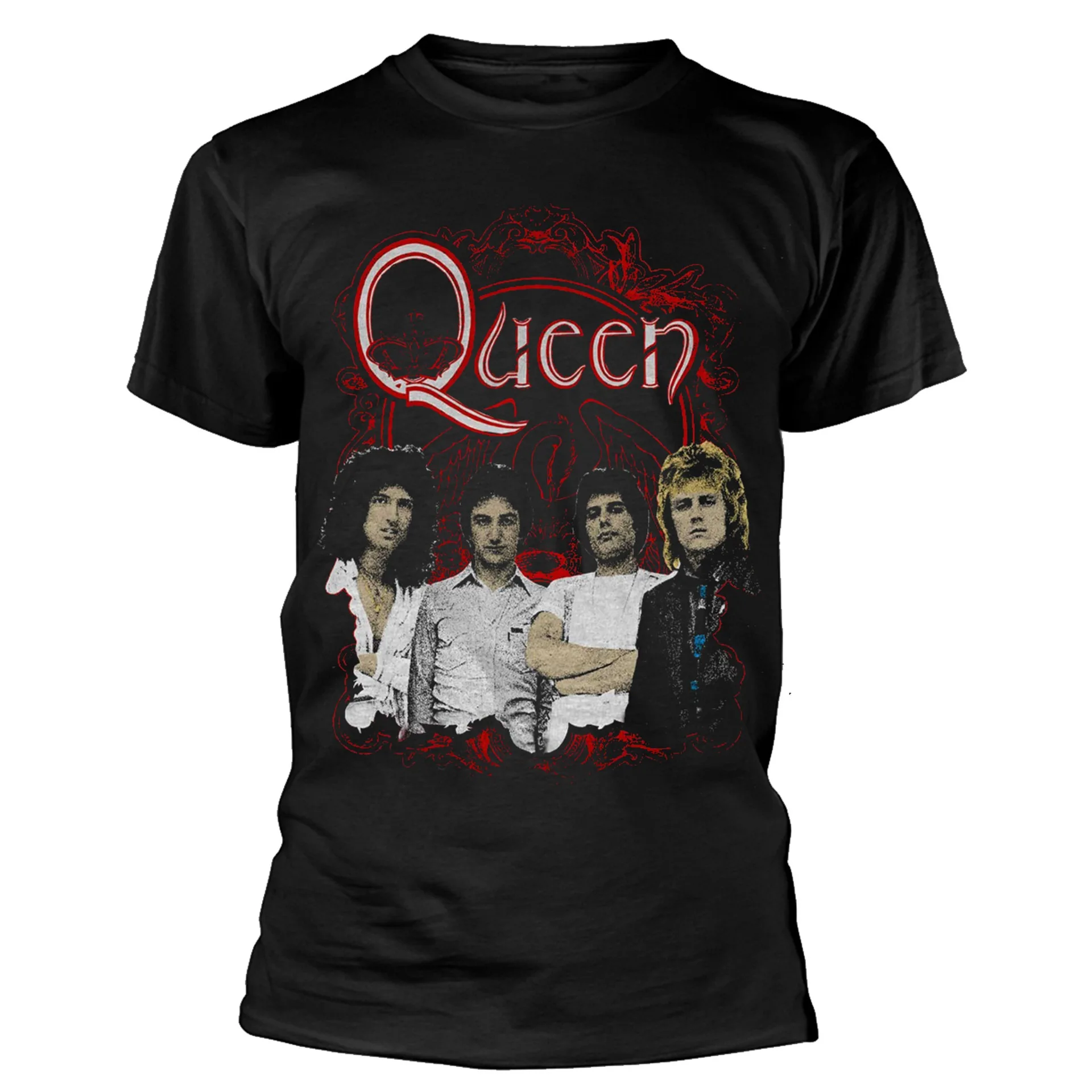 

Queen Ornate Crest Photo T-Shirt Men Women Short Sleeve Cotton Tees Brand T-shirt Retro Rock Band Y2k Tops Men's Summer Clothing