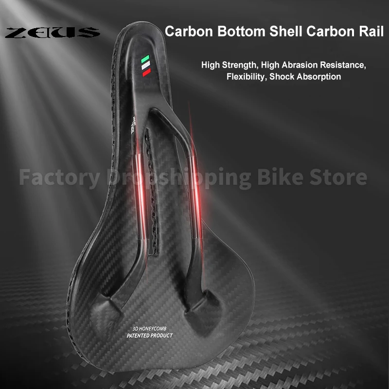 Bicycle 3D Printed Saddle Ultralight Nylon / Carbon Fiber Bottom Case Mountain Road Bike Hollow Breathable Saddle Cycling Seat