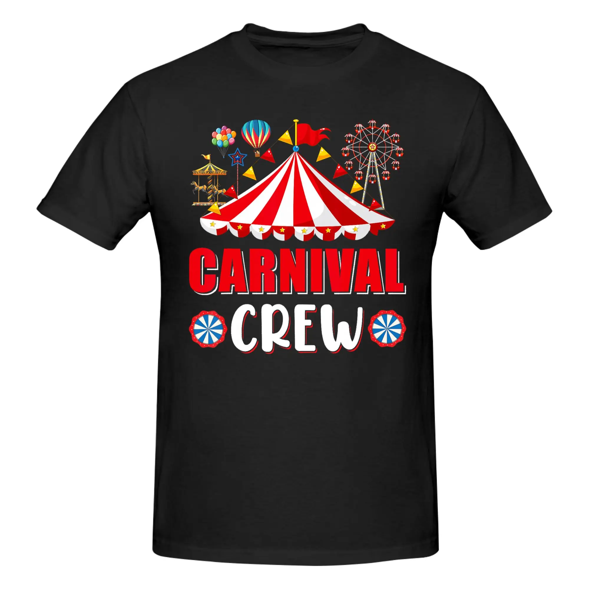 1 Piece Carnival Crew Funny Circus Staff Costume Circus Theme Party Graphic 100% Cotton T-Shirt Carnival Crew Tops Tees For Men