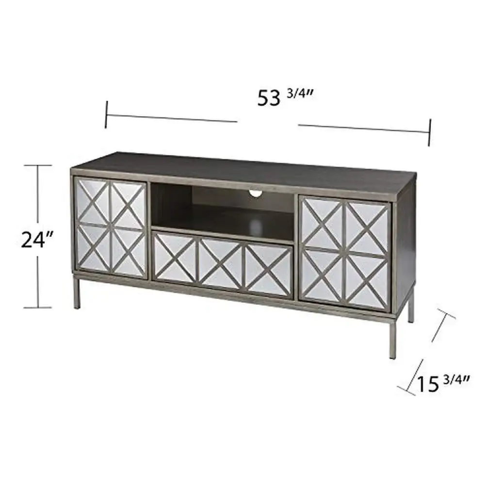 Suporte de TV com gaveta pull-out, mídia prateleira, prateleira ajustável, cabe até 51 "TV 53,75" W x 15,75 "D x 24" H