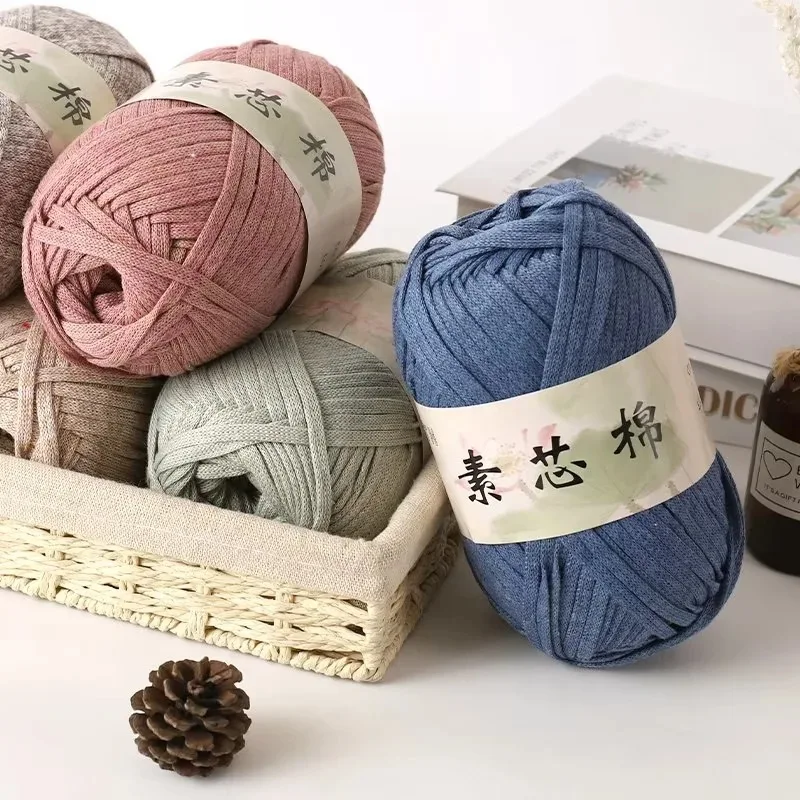 1Pc 200g Cloth Strip Line for Crocheting Hand Knitting Flat Yarn Crochet Bag hat mat slipper amigurumi knit thread 100m