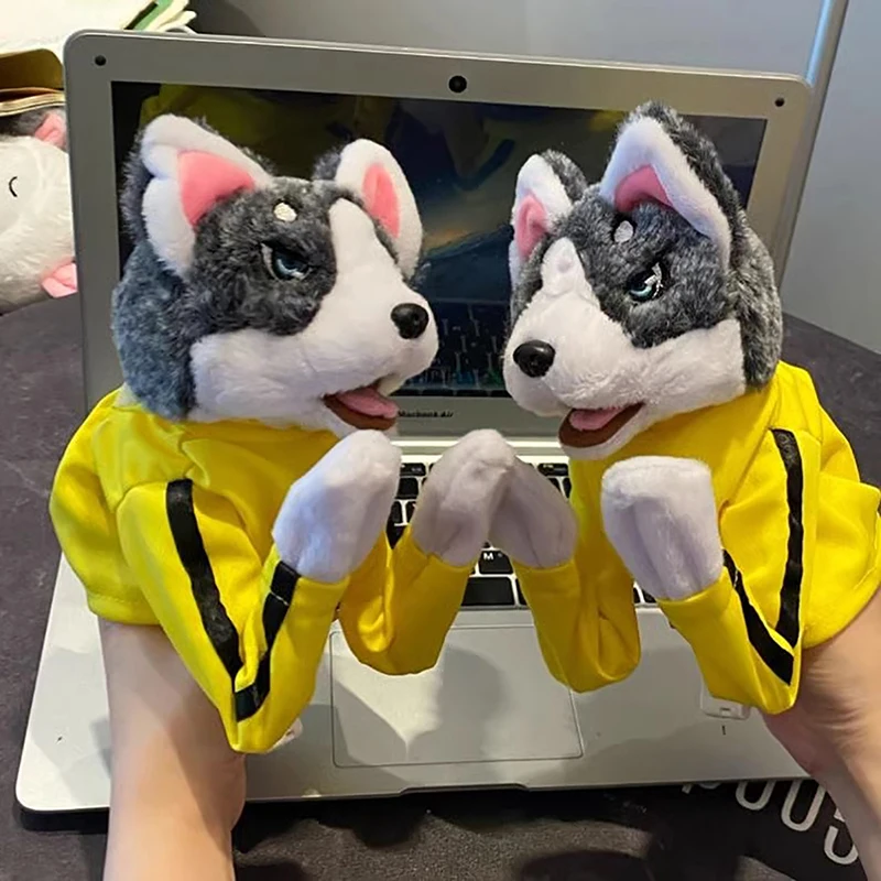 New Plush Interactive Toys Husky Boxing Battle With Voices Tricky Toy Phonetic Changes For Parent Child Game Party Children Gift