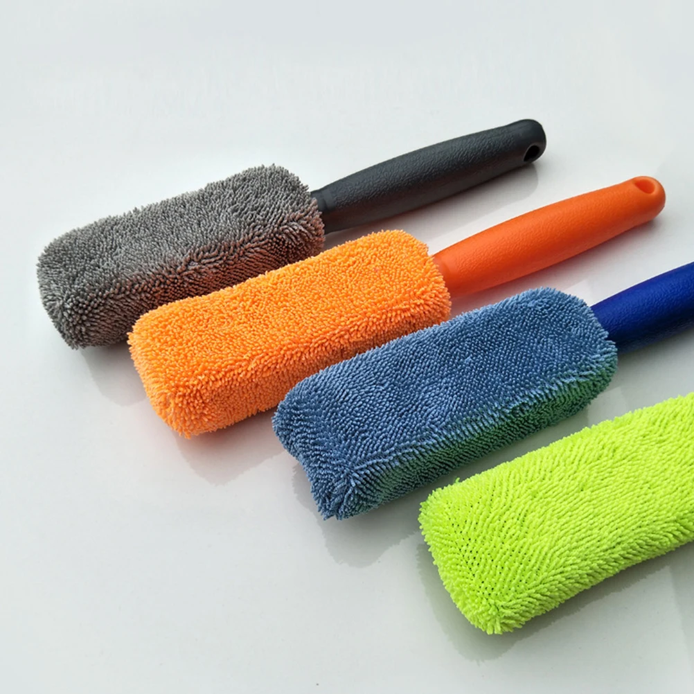 

4pcs Car Motorcycle Wheel Tire Superfine Fiber Brush Hub Clean Wash Useful Brush Car Truck Motorcycle Bike Washing Cleaning Tool