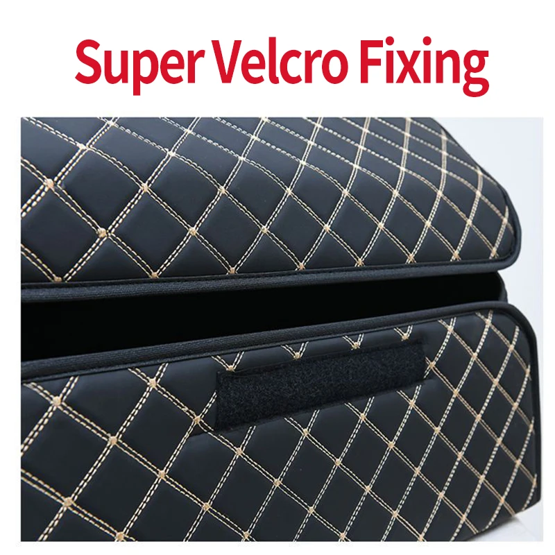 Car Trunk Organizer Box Large Capacity Auto Multiuse Tools Storage Bag Stowing Tidying Leather Folding For Emergency Storage Bo