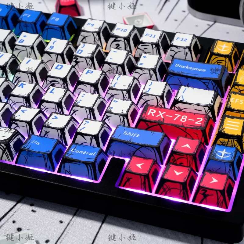 140 Keys Anime Theme Keycap Set PBT Manga Style Keyboard Cap Cherry Profile Gaming KeyCap for Mechanical Keyboard 1.5u Alt