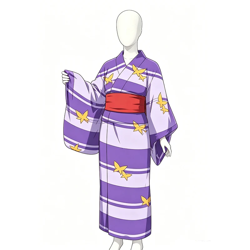 Disfraz de cosplay Ri san/rin, vestido morado, kimono para fiesta de Halloween y Navidad, disfraz para hombres y mujeres
