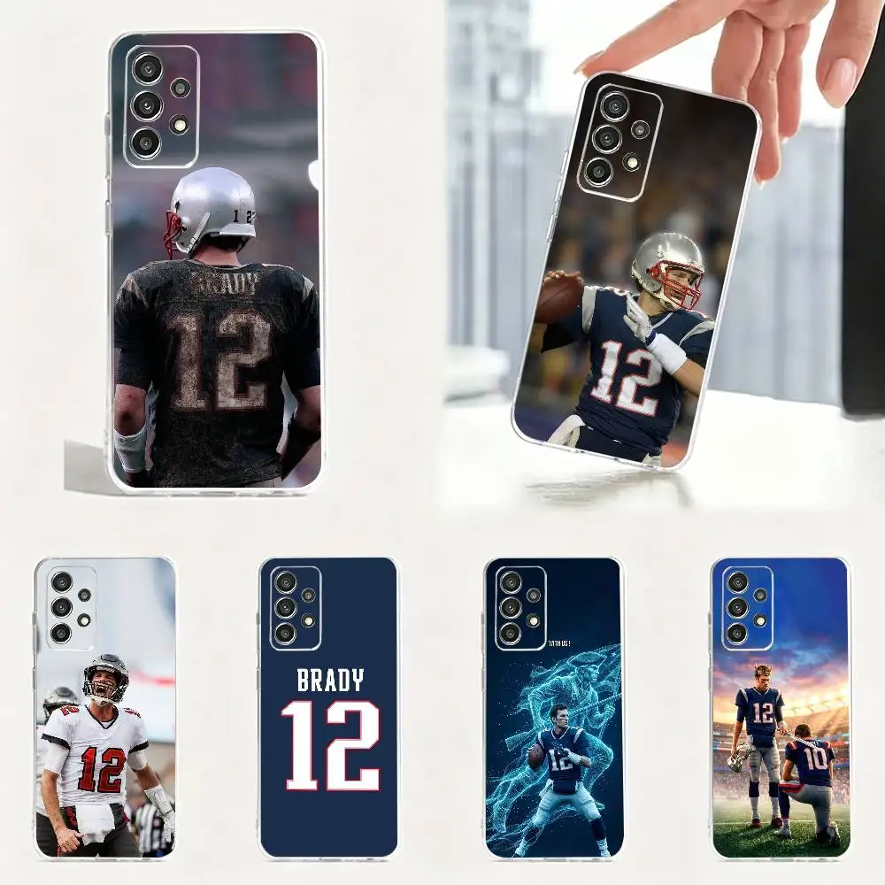 American football champion Brady  Phone Case For S25,S24,S21,S22,S23,S30,Ultra,S20,Plus Samsung Transparent soft case