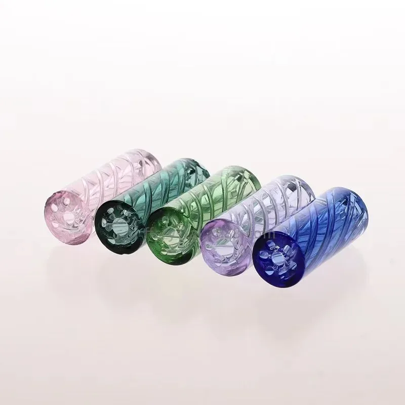 colourful 3Pcs Glass Tips Rolling Paper Holder 7-hole Cigarette Filter Cigs Glass Tool