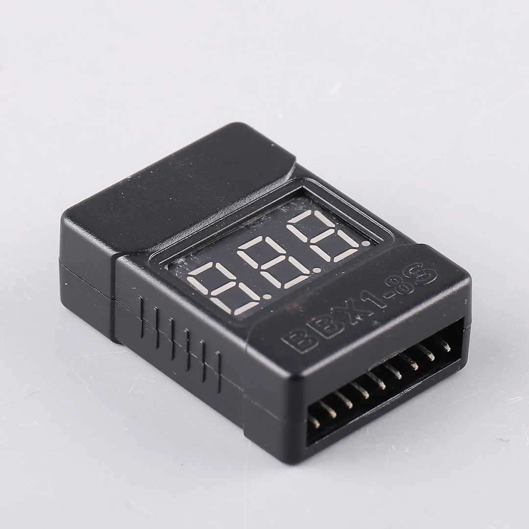 Probador de voltaje de batería Lipo 1-8S BBX1-8S 2 en 1 con alarma de zumbador de bajo voltaje y altavoces duales para comprobador de voltaje Lipo/Li-ion