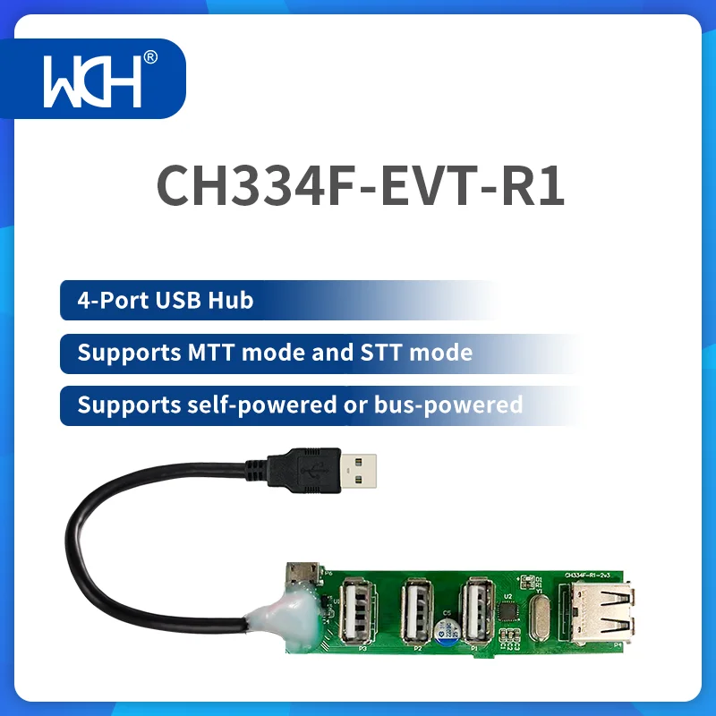 2Pcs/Lot CH334 Evaluation Board Compliant with USB2.0 protocol 4 USB2.0 downstream ports